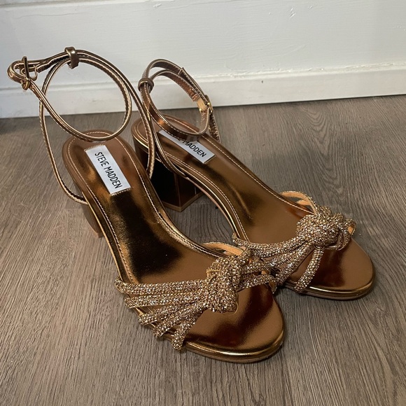 Steve Madden Bronze Heeled Sandals - Picture 1 of 6